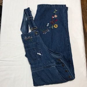 AGAPO Embroidered Cropped Overalls